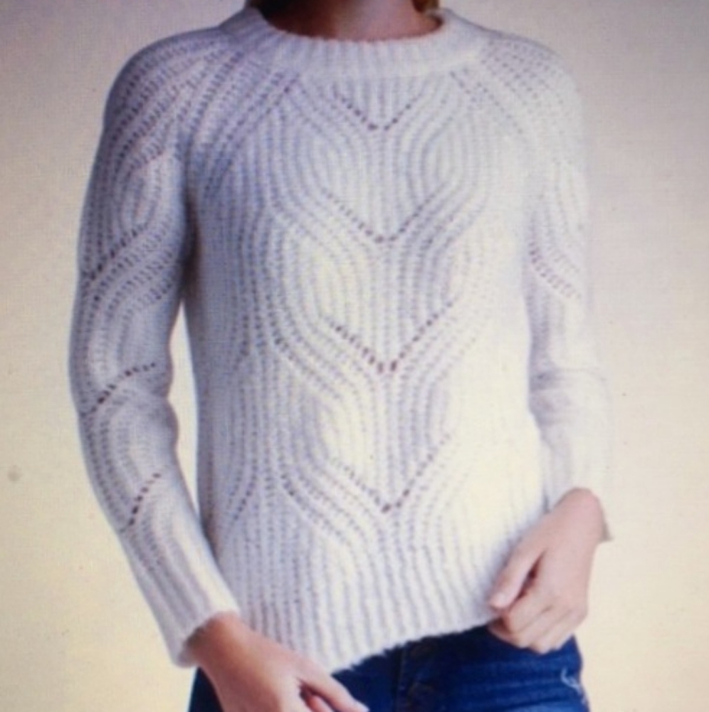 Kensie Ivory Cloud Fuzzy Yarn Sweater …